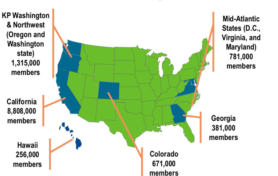 Kaiser Permanente Regions Map